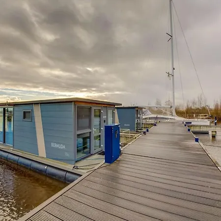 Modern Houseboat In Marina Of * Volendam