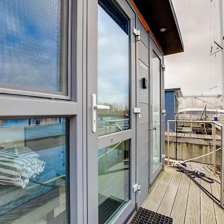 Modern Houseboat In Marina Of * Volendam